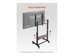 Suporte para TV com Rodas SucceBuy, para Televisores/LED/LCD/OLED (139,7-254 cm), Carrinho Portátil, Até 92,99 kg, VESA 80x60 cm, Sala de Estar/Escritório/Exterior