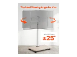 Suporte para TV com Rodízios SucceBuy, Ecrãs de 812,8-1778 mm,Carrinho Móvel, Rotação de 25°, Altura Ajustável, 40 kg, VESA 60 x 40 cm,Sala de Estar/Exterior