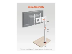 Suporte para TV com Rodízios SucceBuy, Ecrãs de 812,8-1778 mm,Carrinho Móvel, Rotação de 25°, Altura Ajustável, 40 kg, VESA 60 x 40 cm,Sala de Estar/Exterior
