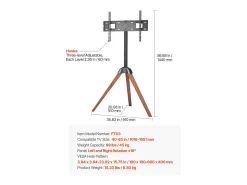 Suporte para TV com Tripé SucceBuy , Para Quarto, Estúdio, Sala de Estar, Compatible com Ecrãs Planos/Curvos de 1016-1651 mm, Capacidade de Carga 45 kg