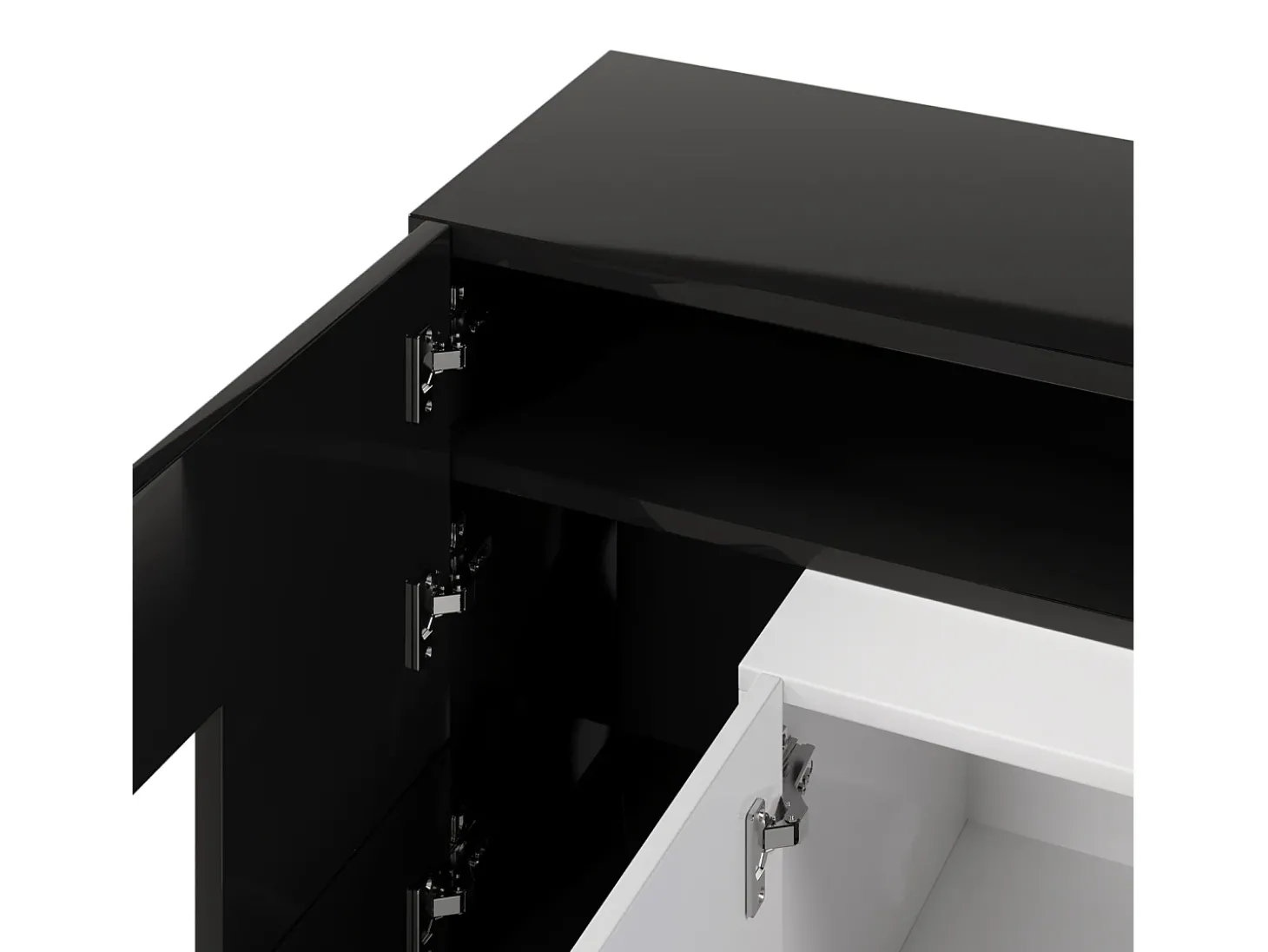 Suporte para TV de 200 cm com iluminação LED, móvel para sala de estar, design moderno, elegante superfície de vidro, preto.