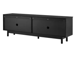 Suporte para TV de 175 cm, móvel para televisão com 4 portas sem puxadores e prateleiras ajustáveis, preto.