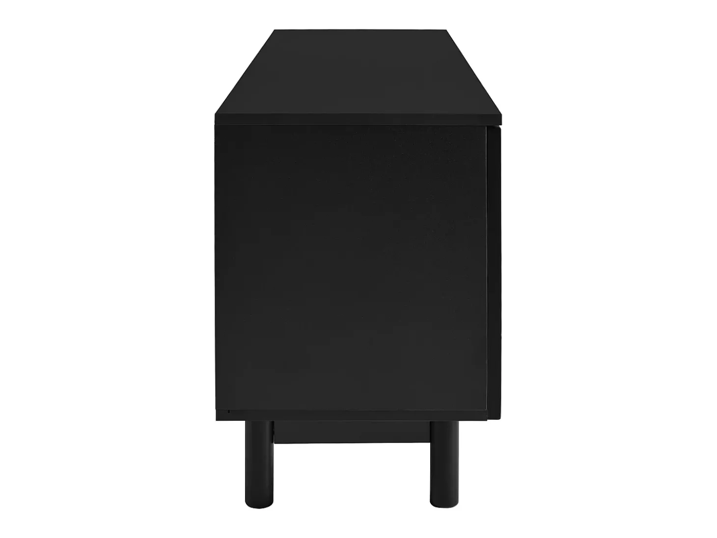 Suporte para TV de 175 cm, móvel para televisão com 4 portas sem puxadores e prateleiras ajustáveis, preto.