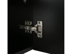 Suporte para TV de 175 cm, móvel para televisão com 4 portas sem puxadores e prateleiras ajustáveis, preto.