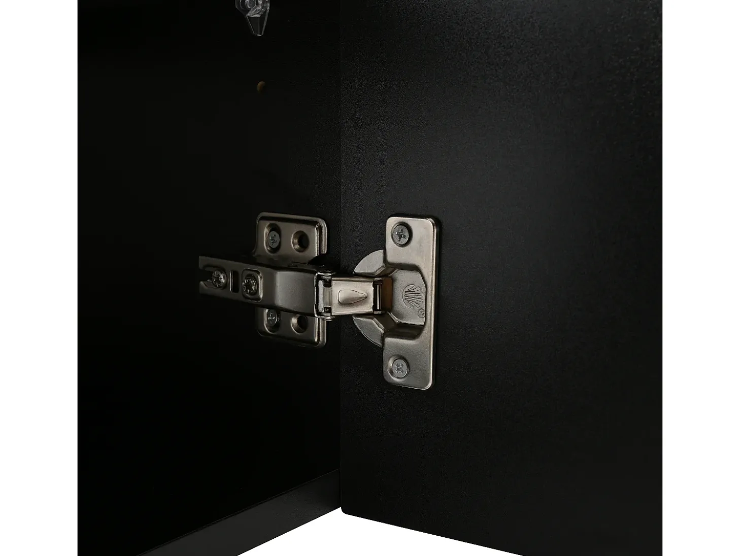 Suporte para TV de 175 cm, móvel para televisão com 4 portas sem puxadores e prateleiras ajustáveis, preto.