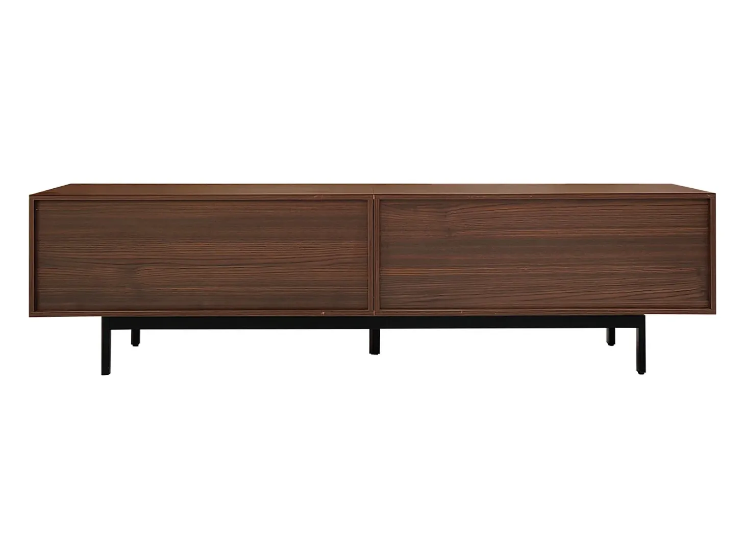 Suporte para TV de 200 cm, móvel moderno para TV com iluminação LED, 3 portas listradas e 1 porta de vidro, estrutura metálica.