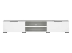 Suporte para TV Dtheat, Aparador de sala, Móvel baixo para TV, Base de parede equipada, 173x40 h33 cm, Branco