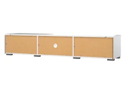 Suporte para TV Dtheat, Aparador de sala, Móvel baixo para TV, Base de parede equipada, 173x40 h33 cm, Branco
