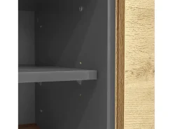 Suporte para TV em madeira - Suporte para TV com 2 portas retráteis e 2 portas articuladas - espaço de arrumação aberto