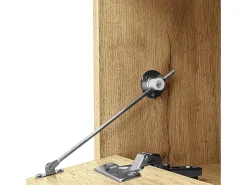 Suporte para TV em madeira - Suporte para TV com 2 portas retráteis e 2 portas articuladas - espaço de arrumação aberto