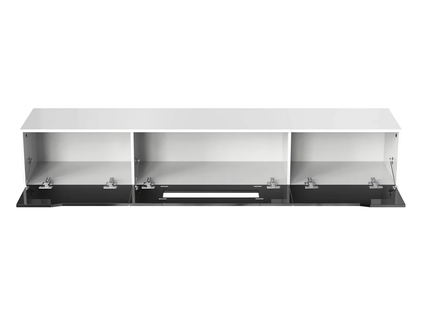 Suporte para TV em madeira e preto brilhante com iluminação LED multicolorida – Design moderno e harmonioso, 180 x 35 x 30 cm