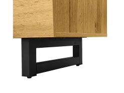 Suporte para TV em madeira - Suporte para TV de três portas com pés em metal em U - Arrumação aberta - para sala de estar