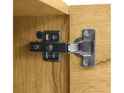 Suporte para TV em madeira - Suporte para TV de três portas com pés em metal em U - Arrumação aberta - para sala de estar