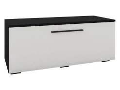 Suporte para TV haaus Kos, 1 porta, Preto/Blanc Brillant, MDF, 95 x 40 x 39 cm
