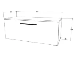 Suporte para TV haaus Kos, 1 porta, Preto/Blanc Brillant, MDF, 95 x 40 x 39 cm