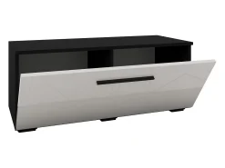 Suporte para TV haaus Kos, 1 porta, Preto/Blanc Brillant, MDF, 95 x 40 x 39 cm