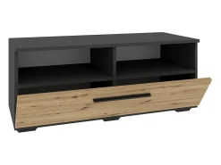 Suporte para TV haaus Kos, 1 porta, 2 prateleiras, Antracite/Chêne Artisan, 95 x 40 x 39 cm