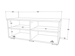 Suporte para TV haaus Kos, 1 porta, 2 prateleiras, Antracite/Chêne Artisan, 95 x 40 x 39 cm