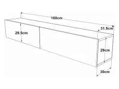Suporte para TV Lapinlahti com 2 portas 29,5 x 180 x 31,5 cm efeito carvalho rústico/branco 03_0007789