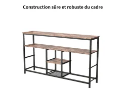 Suporte para TV LED, mesa para TV de 108 cm, com gaveta de tecido, suporte para TV de sala de estar com espaço de armazenamento, marrom