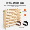 Suporte para Vinhos Empilhável SucceBuy para 48 Garrafas, Prateleira de Exposição em Madeira de Bambu com 6 Níveis