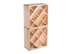 Suporte para vinhos Loreo com grade de madeira marrom claro 2 peças