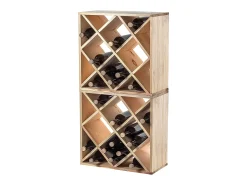 Suporte para vinhos Loreo com grade de madeira marrom claro 2 peças