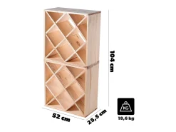 Suporte para vinhos Loreo com grade de madeira marrom claro 2 peças