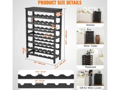 Suporte para Vinhos, SucceBuy Suporte Modular em Bambu para 42 Garrafas, 7 Níveis, com Prateleira de Mesa para Exposição