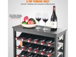 Suporte para Vinhos, SucceBuy Suporte Modular em Bambu para 42 Garrafas, 7 Níveis, com Prateleira de Mesa para Exposição