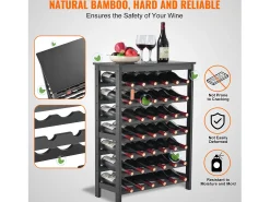 Suporte para Vinhos, SucceBuy Suporte Modular em Bambu para 42 Garrafas, 7 Níveis, com Prateleira de Mesa para Exposição