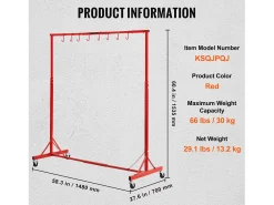 Suporte SucceBuy para Tinta Ajustável em Altura, com 8 Ganchos Resistentes e uma Capacidade de Carga Máxima de 30 kg - Organização Perfeita para Projetos