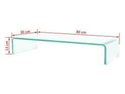 Suporte/aparador de TV prático e de design para monitor de 80 cm vidro transparente 2502221