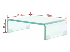 Suporte/aparador de TV prático e de design para monitor de 40 cm vidro transparente 2502257