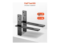Suportes de Prateleira em T SucceBuy, Conjunto de 2, Capacidade de Carga de 90 kg, Dimensões 35.56x 7.35 x 30.48 cm, Suportes de Prateleira de Aço Duráveis