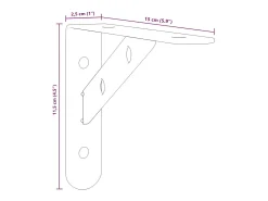 Suportes prateleira 4pcs 15x2,5x11,5 cm aço inoxidável prateado