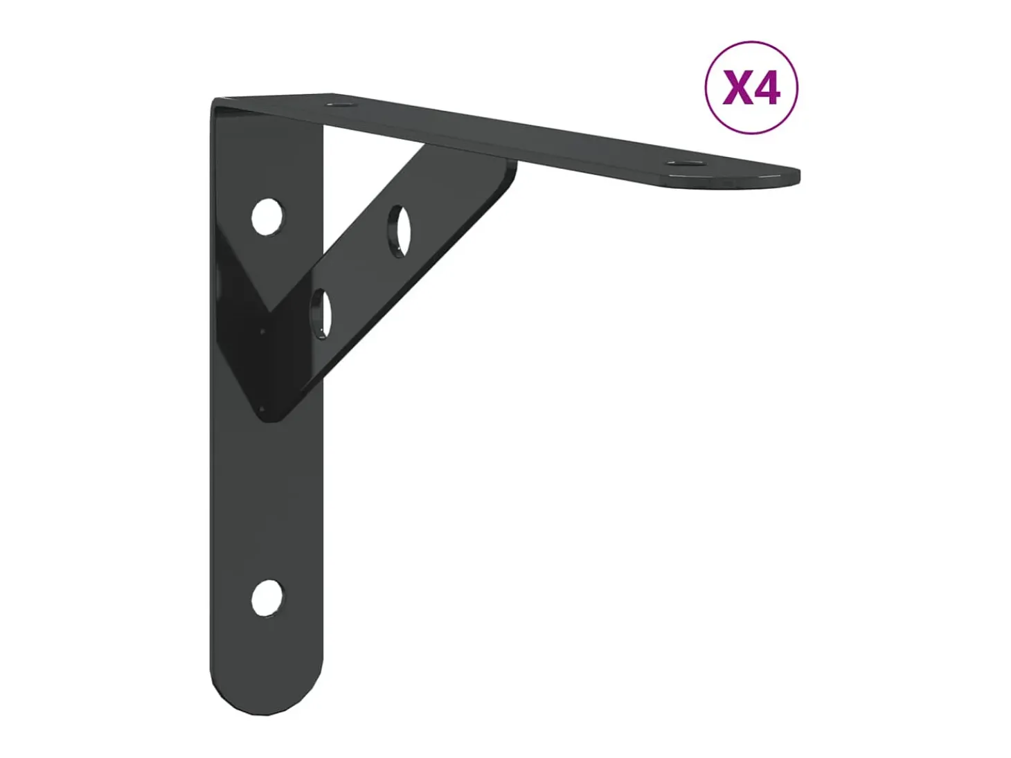 Suportes prateleira 4pcs 20x2,5x14 cm aço inoxidável prateado PT623176