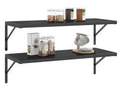 Suportes prateleira 4pcs 40x2,5x25 cm aço inoxidável preto PT251453