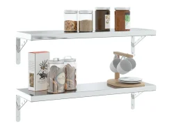 Suportes prateleira 4pcs 23,5x2,5x15,5 cm aço inoxidável prata PT765594
