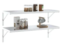 Suportes prateleira 4pcs 40x2,5x25 cm aço inoxidável prateado