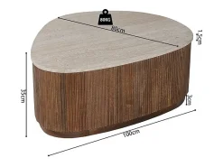 Table basse en bois massif collection DELHI 100cm - Style ethnique et design