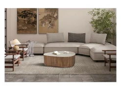 Table basse en bois massif collection DELHI 100cm - Style ethnique et design