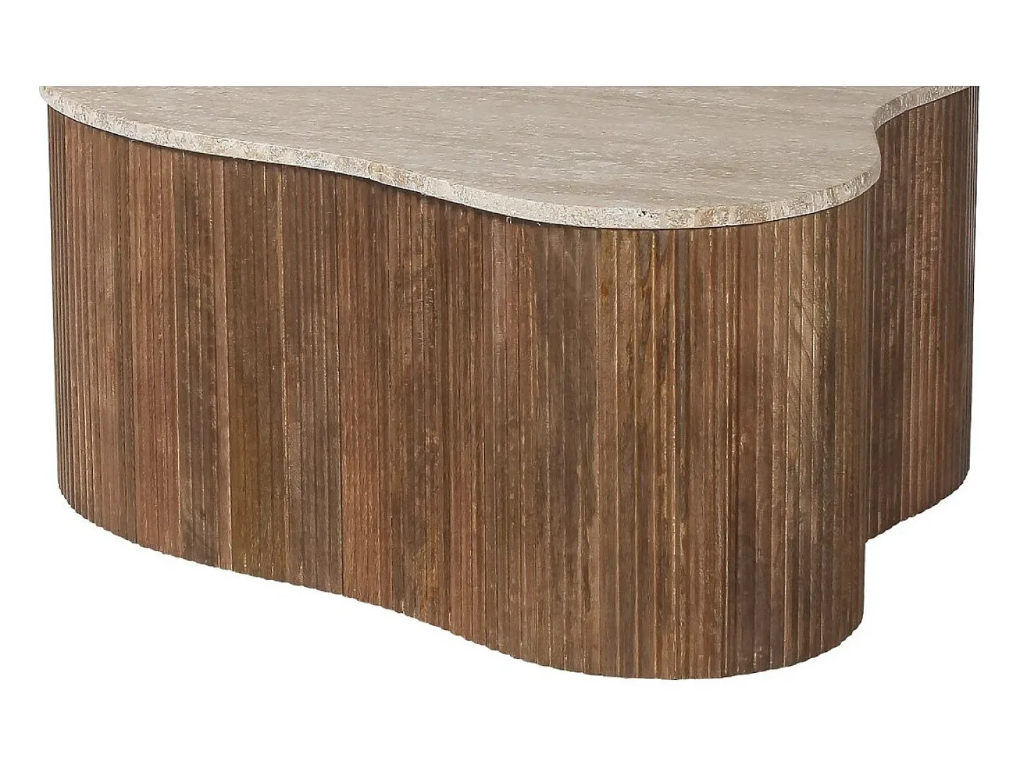 Table basse en bois massif collection DELHI 80cm - Style ethnique et design