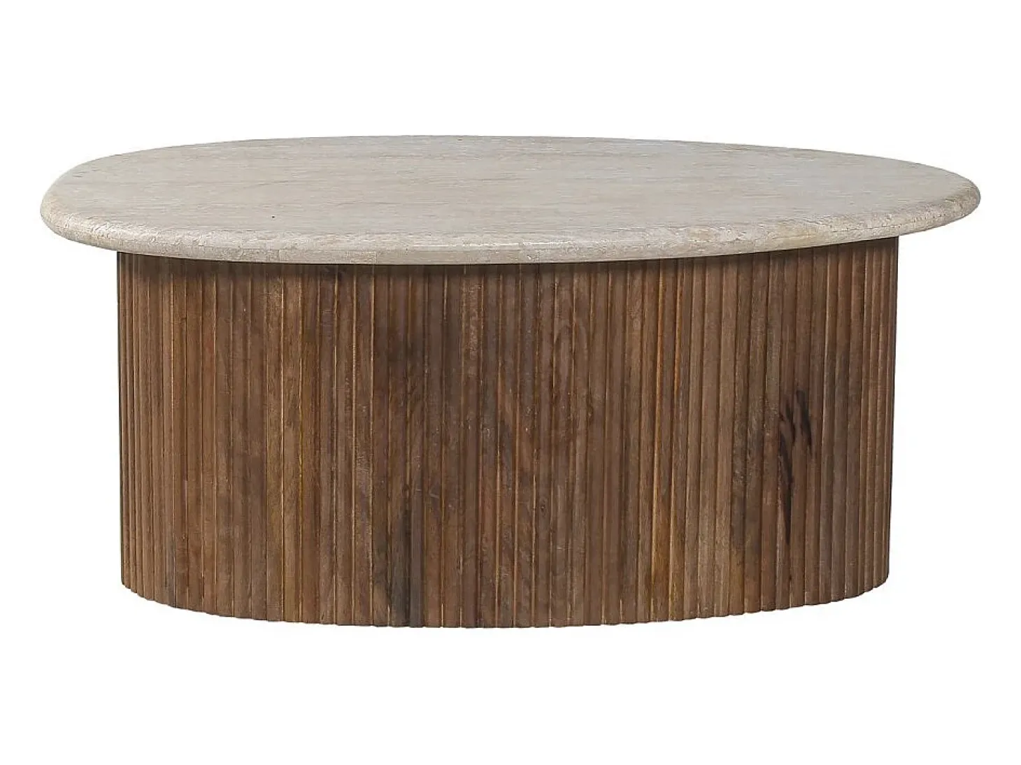 Table basse en bois massif collection DELHI 90cm - Style ethnique et design
