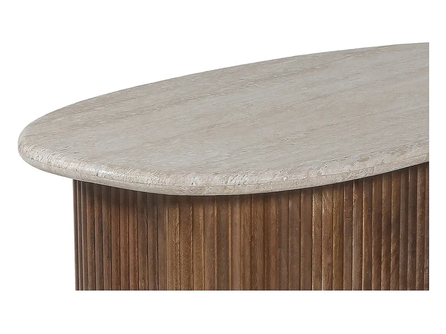 Table basse en bois massif collection DELHI 90cm - Style ethnique et design