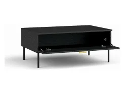 Table basse noire et poignée dorée avec clapet - Collection MONDO