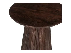 Table basse ronde collection MITCHEL en bois exotique de manguier brun diamètre 50 cm