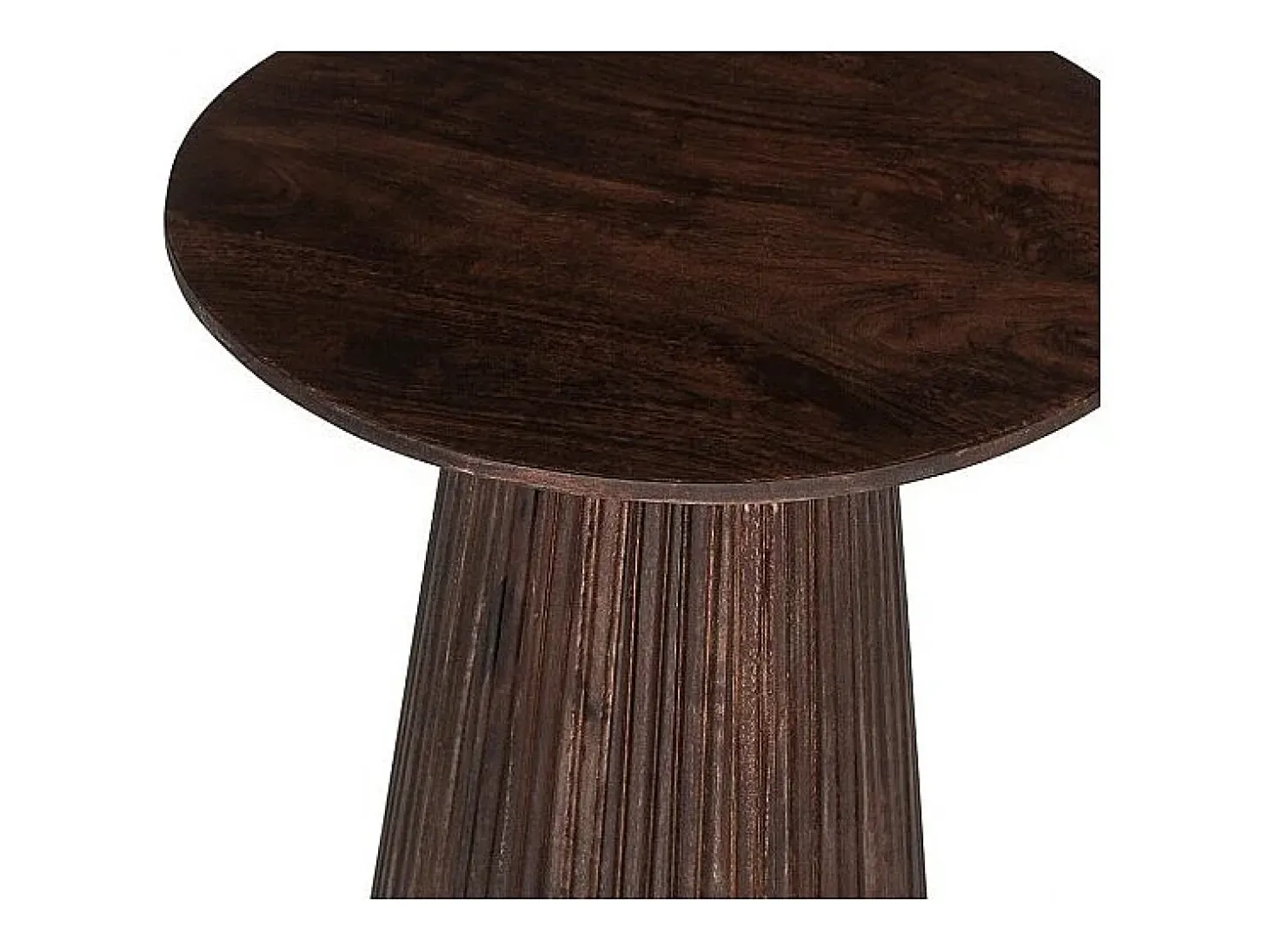 Table basse ronde collection MITCHEL en bois exotique de manguier brun diamètre 50 cm