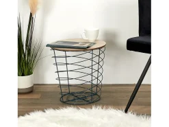 Table Filaire Bois Et Metal Cyclone Bleu M6 A1/m6