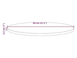 Tampo de mesa redondo Ø80x2,5 cm pinho maciço castanho-mel